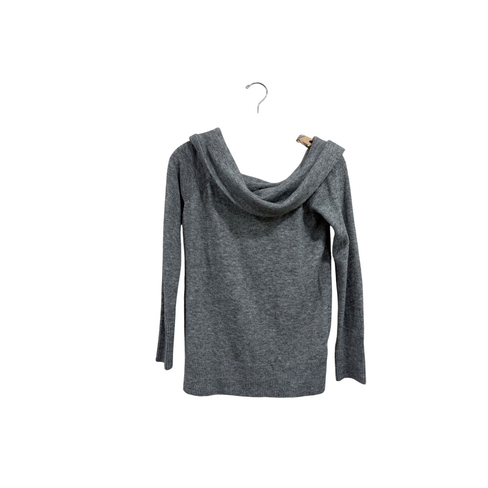 Abercrombie & Fitch Gray Off The Shoulder Cowl Neck Knit Sweater XS
